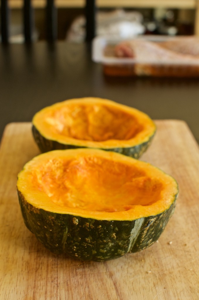 Nosherium Thanksgiving Mushroom Stuffing-Stuffed Kabocha Squash