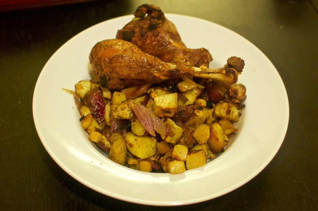 Nosherium Tea Brined Turkey with Roasted Purple Vegetables