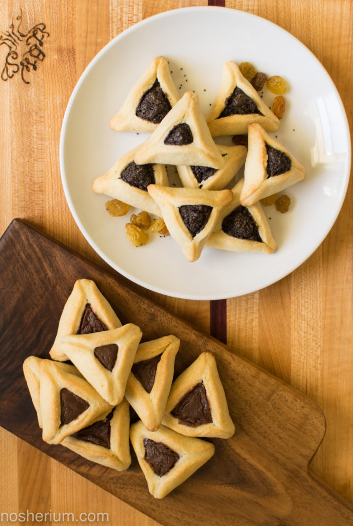 Chocolate Sesame and Poppy Seed Vegan Hamantaschen Cookies