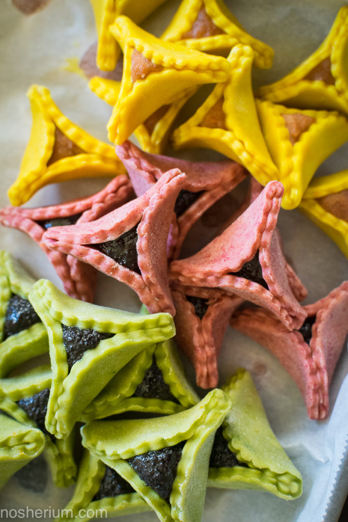 Nosherium Supernatural Colorful Hamantaschen Butter Cookies (1 of 9) - all natural dyes!